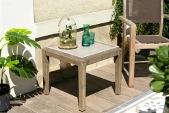 HERCULE Tables Basses De Jardin|Table basse jardin acacia béton forme carrée PM