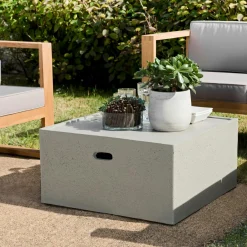 HERCULE Tables Basses De Jardin|Table basse jardin béton forme carrée