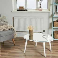 TULUM Tables Basses En Verre|Table basse miroir forme organique pieds noirs