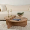 MARFA Tables Basses Rondes|Tables Basses Gigognes|Table basse moderne effet bois de pin - 2 hauteurs