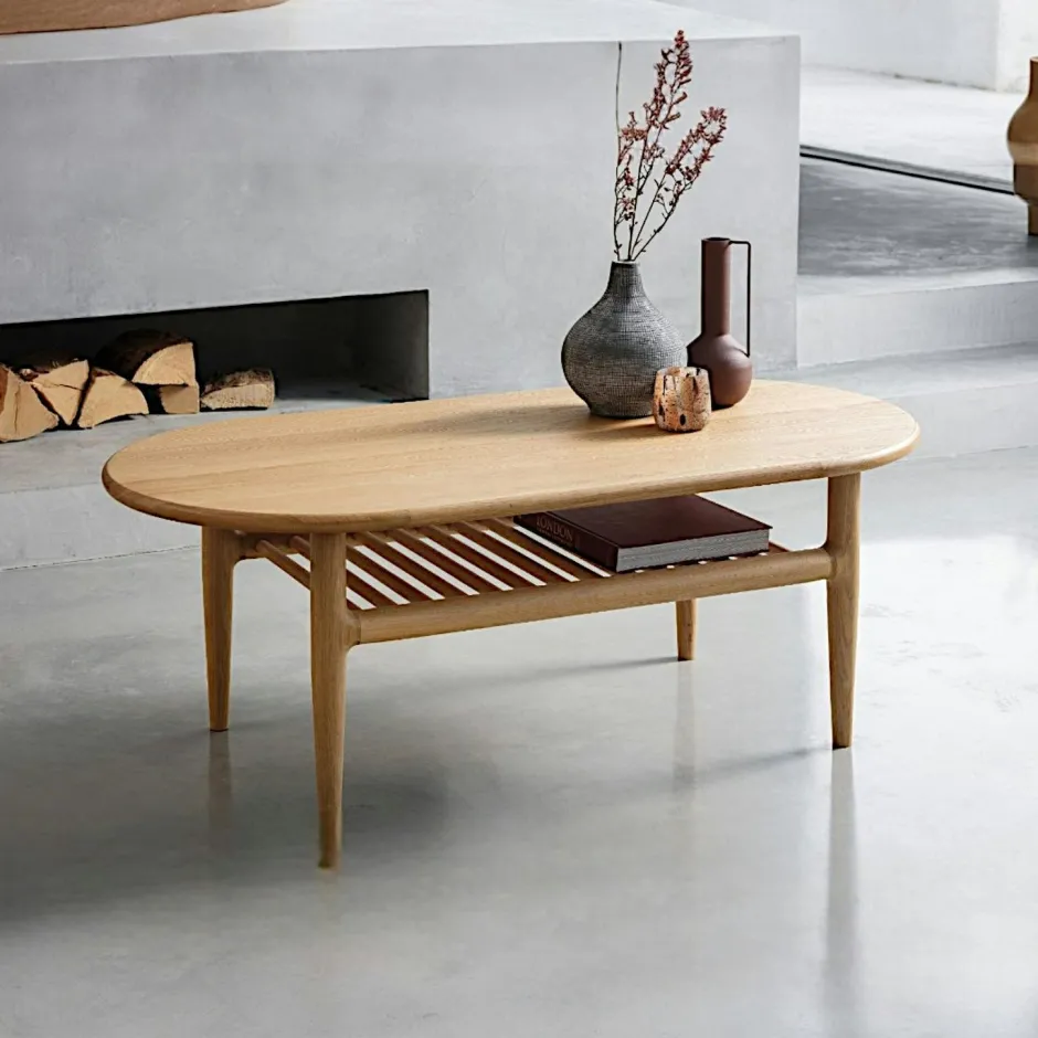 DERBY Tables Basses Scandinaves|Table basse moderne en chêne clair