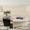 MARFA Tables Basses Rondes|Tables Basses Gigognes|Table basse moderne noire & blanche - 2 hauteurs