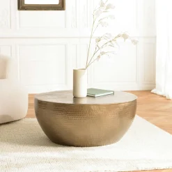 ZALA Tables Basses Rondes|Table basse métal doré antique forme coupelle