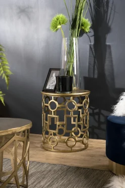 ZALA Tables Basses Design|Table basse ovale contemporaine dorée