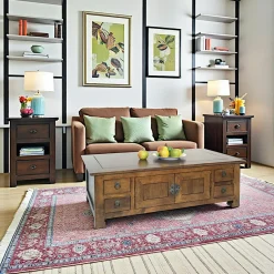 Maori Tables Basses À Tiroirs|Table basse rectangle avec 4 portes et 8 tiroirs 120x70x40cm