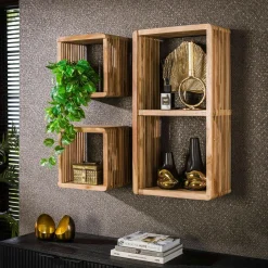 DIKA Tables Basses Rondes|Table basse ronde béton beige pieds bois croisés