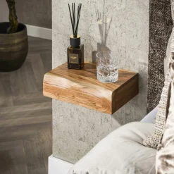 ASCOLI Tables Basses Gigognes|Table basse ronde en bois de manguier et céramique (lot de 2)