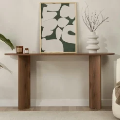 MARFA Tables Basses Rondes|Table basse ronde minimaliste - effet bois de noyer