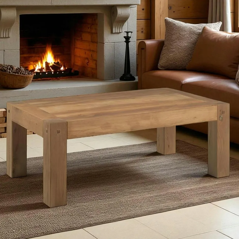 Fjord Tables Basses Scandinaves|Table basse rustique double plateau