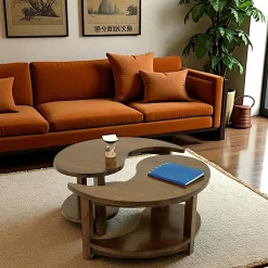 Maori Univers Déco·Globe-Trotter|Tables Basses Rondes|Table basse Ying Yang hévéa D80cm