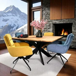 PALERME Tables À Manger En Chêne|Tables À Manger En Bois|Table carrée extensible en chêne huilé 130 cm