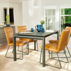 TORONTO Tables À Manger Rectangulaires|Tables À Manger En Céramique|Table céramique extensible gris foncé 140-180 cm