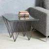 LOUVRE Univers Déco·Design Contemporain|Bouts De Canapé En Métal|Table d'appoint Bout de Canapé Design verre et métal