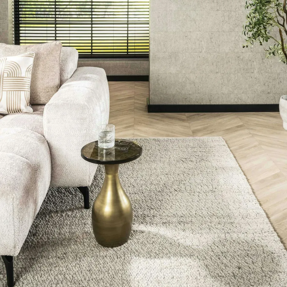 LAGUNA Bouts De Canapé Design|Table d’appoint en verre – cuivre antique, 45 cm