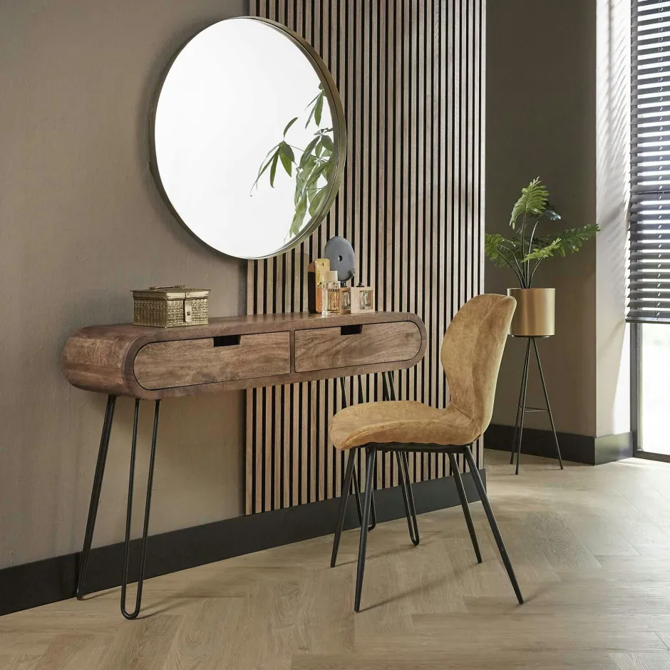 Niagara Univers Déco·Scandinave Hygge|Table de chevet en bois forme oblongue