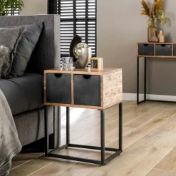 BUNBURY Univers Déco·Loft Industriel|Table de chevet industrielle tiroirs métal
