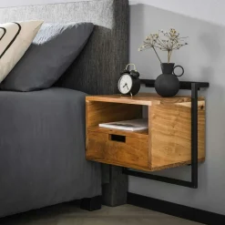 Melbourne Tables De Chevet Suspendues|Table de chevet suspendue moderne en bois