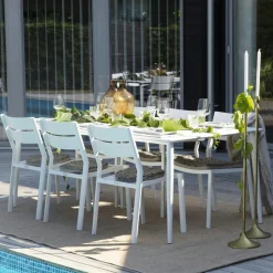 STOCKHOLM Tables De Jardin|Meubles En Aluminium Brafab|Table de jardin en aluminium finition blanc 200 cm