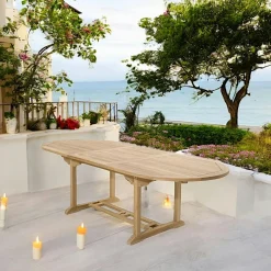 SUMMER Tables De Jardin|Table de jardin en Teck ovale extensible 180/240x100cm