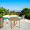 SUMMER Tables De Jardin|Table de jardin en Teck ronde pliante papillon 120cm