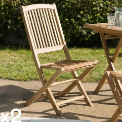 SUMMER Tables De Jardin|Table de jardin en Teck ronde pliante papillon 120cm