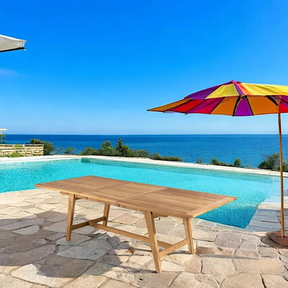 SUMMER Tables De Jardin|Table de jardin extensible teck 180/240