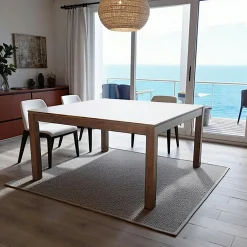 Helena Tables À Manger Carrées|Tables À Manger En Bois|Table de repas carrée Hévéa 150x150x76cm