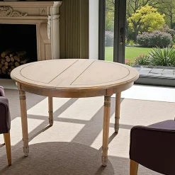 Tradition Tables À Manger Rondes|Tables À Manger Extensibles|Table de repas Hévéa extensible D120x76cm /160x120x76cm