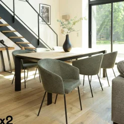 PANAMA Tables À Manger Rectangulaires|Tables À Manger En Chêne|Table de repas moderne naturelle pieds chêne massif 220 cm