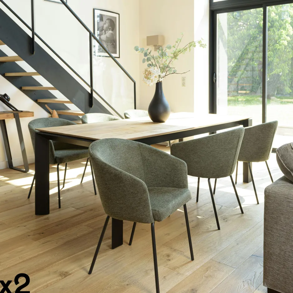 PANAMA Tables À Manger Rectangulaires|Tables À Manger En Chêne|Table de repas moderne naturelle pieds chêne massif 220 cm