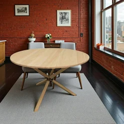 Baltic Tables À Manger Scandinaves|Tables À Manger Rondes|Table de Repas ronde Hévéa avec pieds en croix D120xH76cm