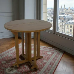 Tradition Tables À Manger Rondes|Tables À Manger En Bois|Table de repas ronde pliante hévéa D80cm