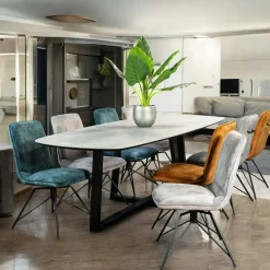 FLORENCE Tables À Manger Rectangulaires|Tables À Manger En Céramique|Table en céramique noire 240 cm