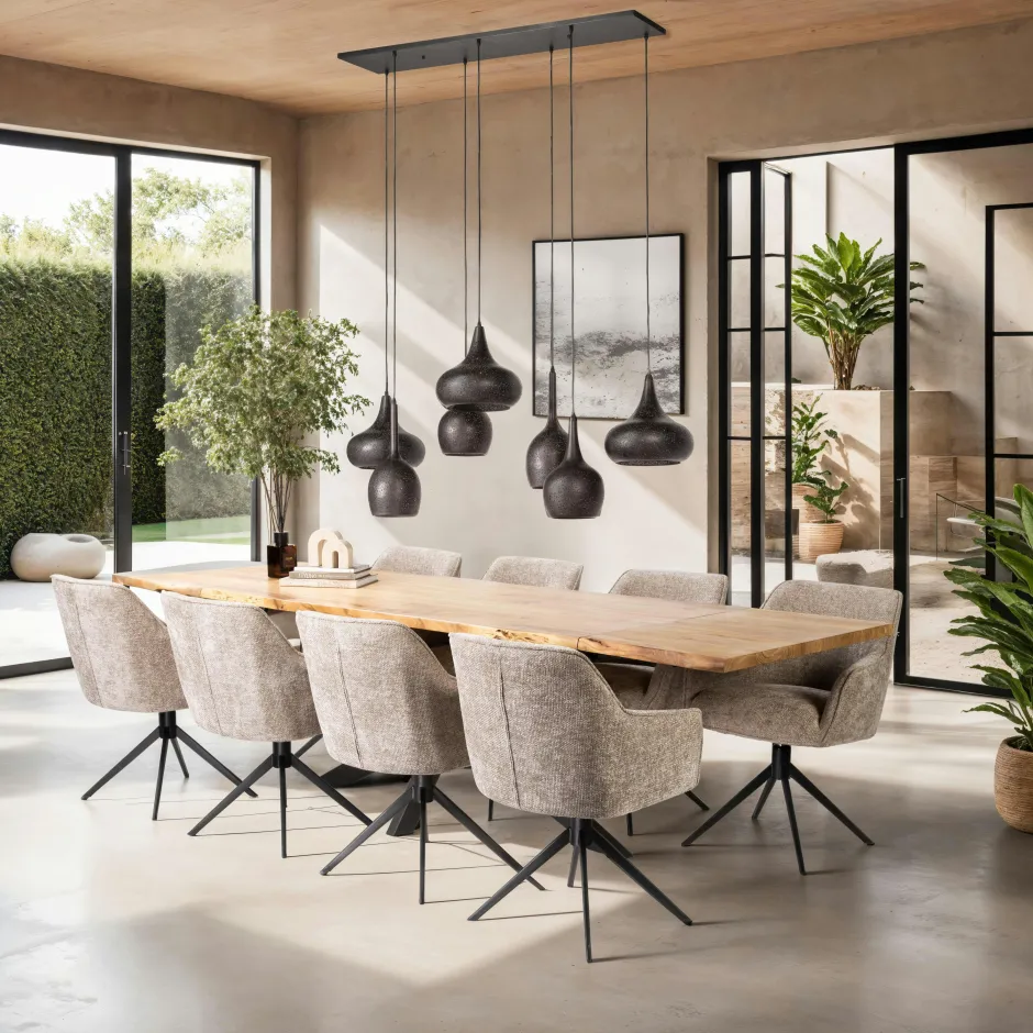 Melbourne Tables À Manger Rectangulaires|Tables À Manger En Bois|Table extensible 175/275 acacia bords irréguliers