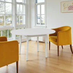 ARDEN Tables À Manger Rectangulaires|Tables À Manger En Bois|Table extensible effet noyer, pieds noirs 120-153 cm