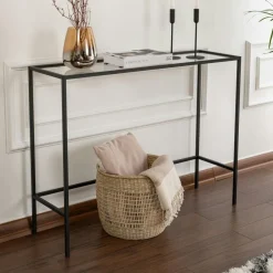 TULUM Sellettes En Métal|Tables D'Appoint Rondes|Table gigogne en verre - cadre doré (lot de 3) ⌀80 cm