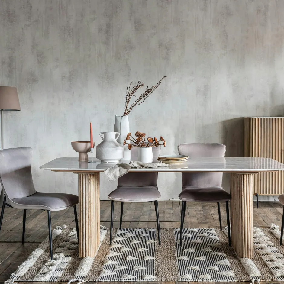 MASSA Univers Déco·Scandinave Hygge|Tables À Manger Rectangulaires|Table marbre et bois 200 cm