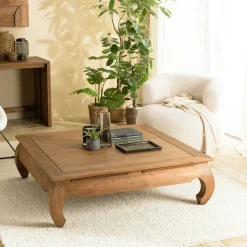 Swing Tables Basses Carrées|Table opium teck recyclé décor mosaïque