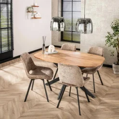 Melbourne Tables À Manger En Bois|Tables Pied Central|Table pied central avec plateau en bois d'acacia 150 cm