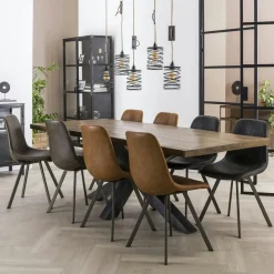 Lucknow Tables À Manger Rectangulaires|Tables À Manger En Bois|Table pied central bois de manguier 165 cm