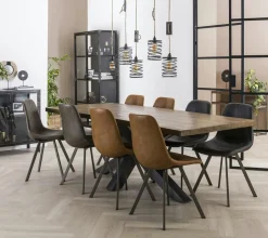 Lucknow Tables À Manger Rectangulaires|Tables À Manger En Bois|Table pied central bois de manguier 165 cm