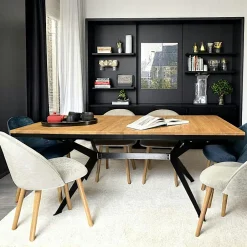 PALERME Tables À Manger Rectangulaires|Tables À Manger En Chêne|Table rectangulaire extensible en chêne blanc 180 cm