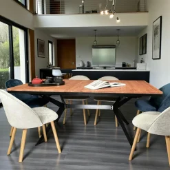 PALERME Tables À Manger Rectangulaires|Tables À Manger En Bois|Table rectangulaire extensible en chêne huilé 180 cm