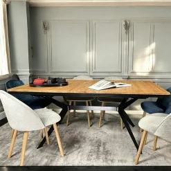 PALERME Tables À Manger Rectangulaires|Tables À Manger En Bois|Table rectangulaire extensible en chêne huilé 180 cm