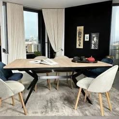 PALERME Tables À Manger Rectangulaires|Tables À Manger En Bois|Table rectangulaire extensible en chêne huilé 180 cm