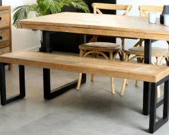 BRISBANE Univers Déco·Loft Industriel|Tables À Manger Industrielles|Table Repas Extensible Bois recyclé 180/240x90x77cm