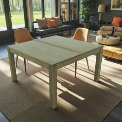 Gala Tables À Manger Carrées|Tables À Manger En Bois|Table repas hévéa 130x130cm