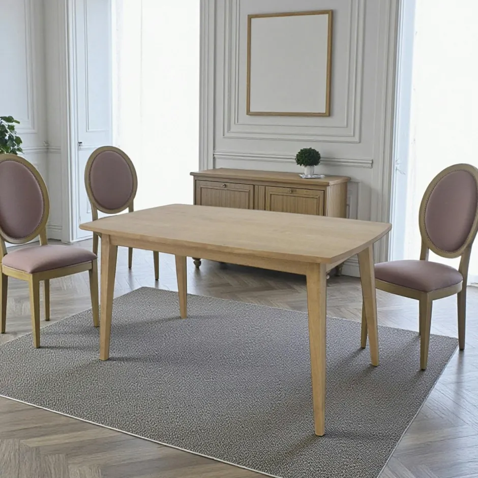 Sixties Tables À Manger Vintage|Tables À Manger En Bois|Table repas rectangulaire hévéa 140x80cm