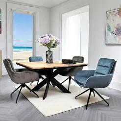 PALERME Tables À Manger Rondes|Tables À Manger En Chêne|Table ronde extensible en chêne blanc 120 cm