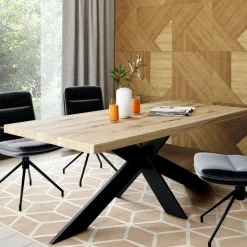 PALERME Tables À Manger Rondes|Tables À Manger En Chêne|Table ronde extensible en chêne blanc 120 cm